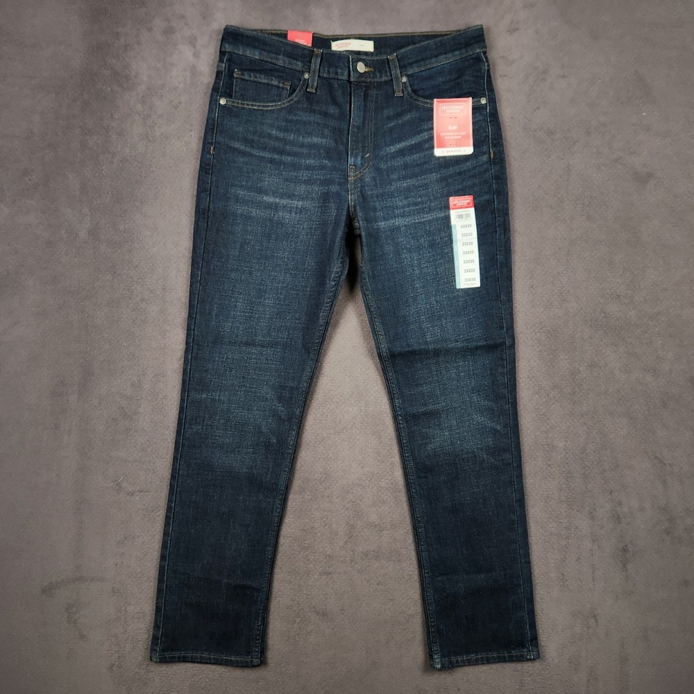 Levi Strauss Signature Jeans Mens 33x30 Blue Ambit Slim Fit Ultimate Flex NEW